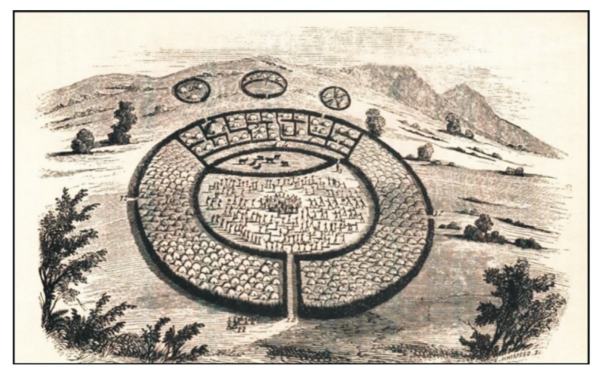 emGungundlovu Dingane's Great Place before it was torched by his warriors on his command as the Boer Wenkommando approached